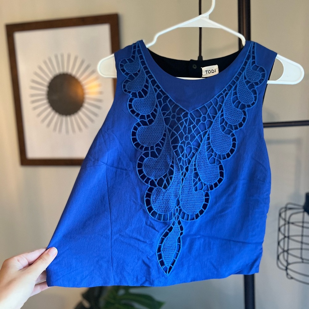 TOBI Open Back Royal Blue Top